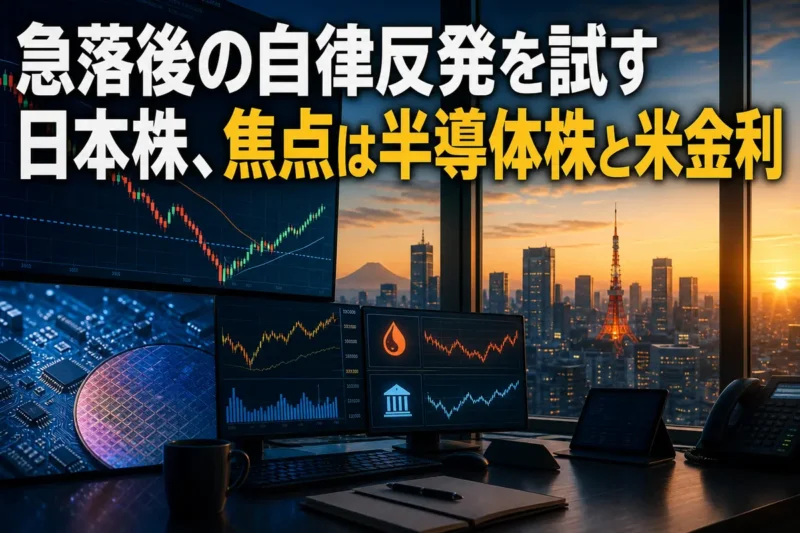 東京市場の寄り付き前に株価、金利、為替を確認する取引画面。