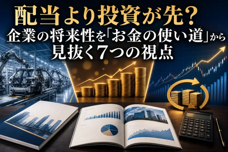 成長投資・配当・自社株買いへの資本配分を分析するイメージ。