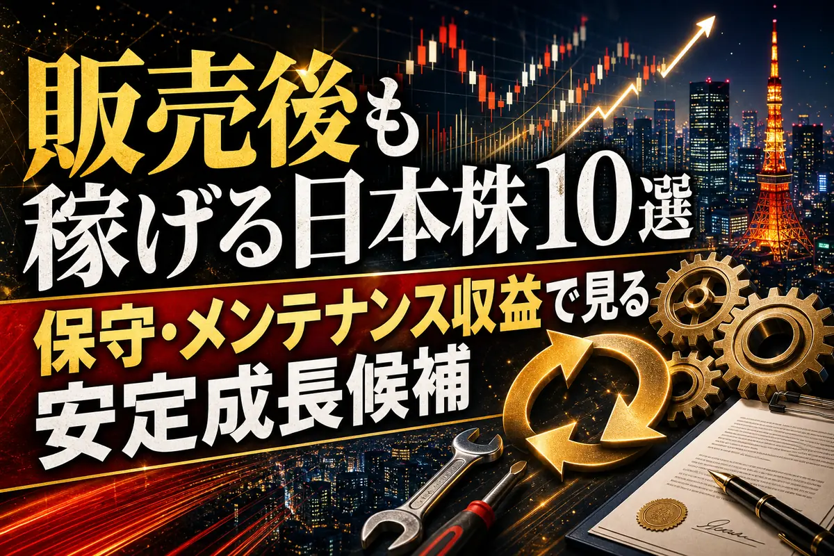 販売後も稼げる日本株10選 保守・メンテナンス収益で見る安定成長候補