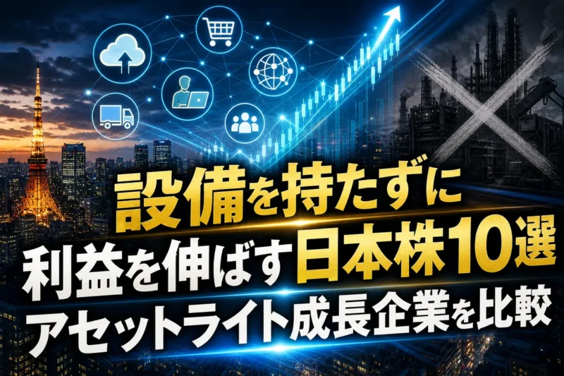 設備を持たずに利益を伸ばす日本株10選　アセットライト成長企業を比較