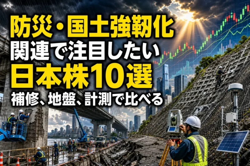 防災・国土強靱化関連で注目したい日本株10選　補修、地盤、計測で比べる