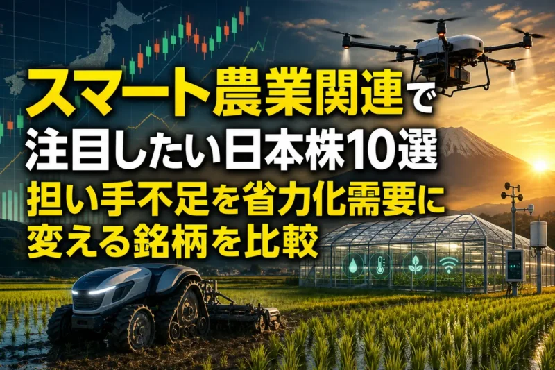 スマート農業関連で注目したい日本株10選　担い手不足を省力化需要に変える銘柄を比較