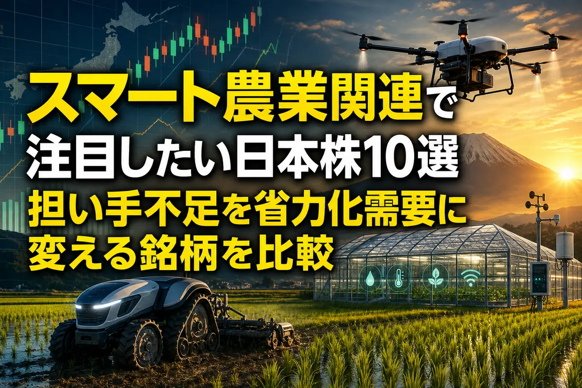 スマート農業関連で注目したい日本株10選 担い手不足を省力化需要に変える銘柄を比較