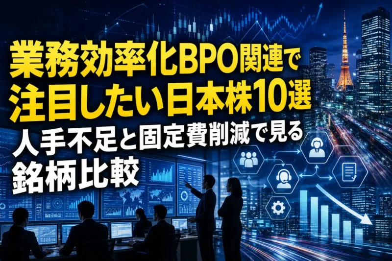業務効率化BPO関連で注目したい日本株10選　人手不足と固定費削減で見る銘柄比較