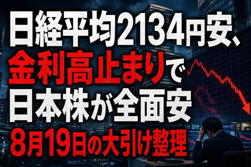 大幅安となった日本株市場をイメージした東京金融街と相場チャート。