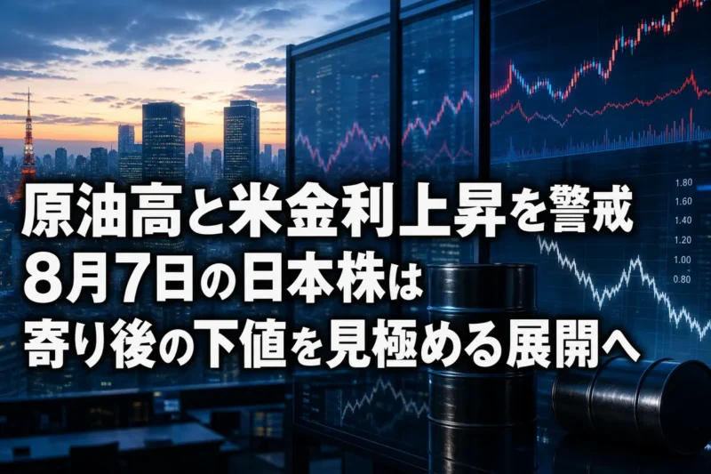 東京市場の寄り付きを前に原油と金利の動向を確認する取引画面。