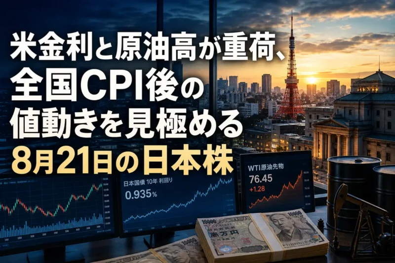夜明けの東京で日本株の寄り付き前データを確認する市場モニター。