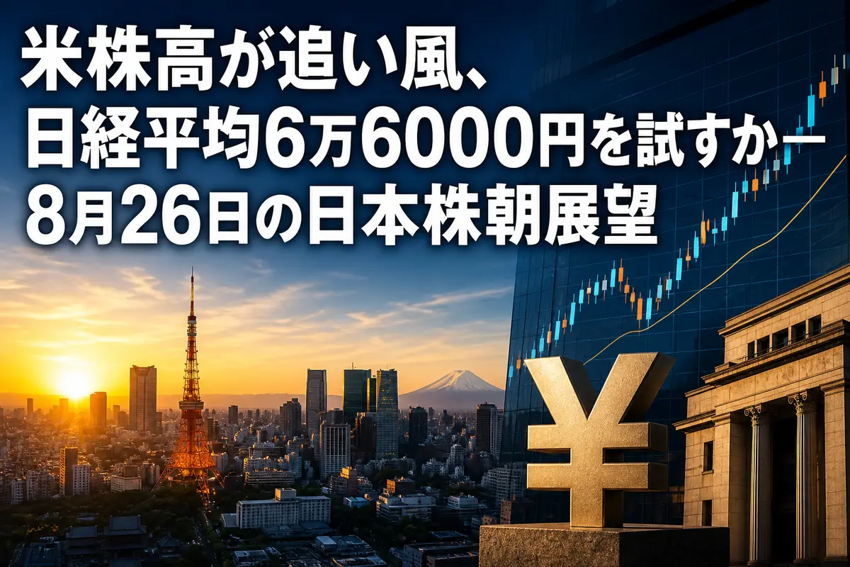 朝の東京市場を背景に株価チャートが表示されているイメージ。