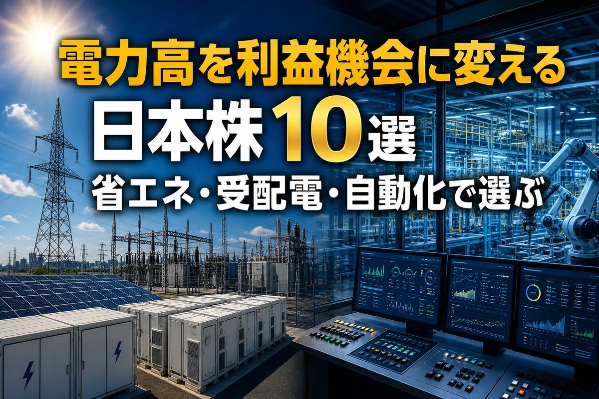 夏の電力コストを抑える工場と受配電・省エネ設備のイメージ。