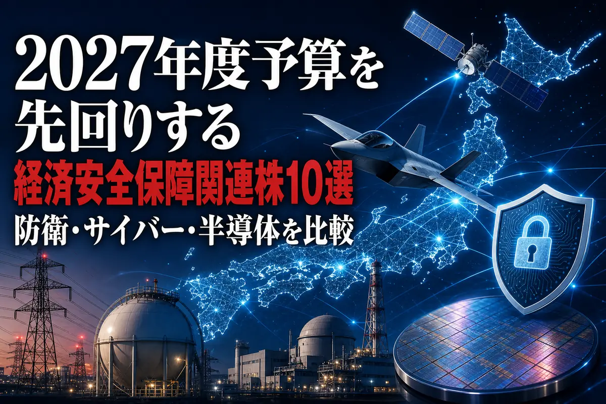 防衛・サイバー・半導体など経済安全保障の重点分野を表したイメージ。