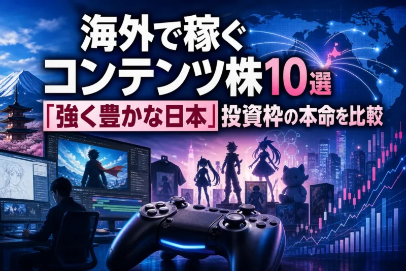 日本発のゲームやアニメが世界市場へ広がる様子を表したイメージ。