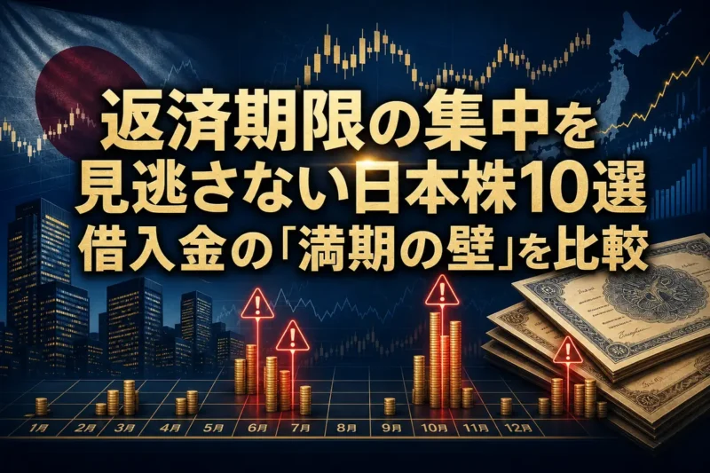 借入金の返済期限が集中する年度を財務資料で確認するイメージ。