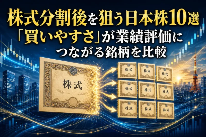 株式分割によって投資単位が小さくなる仕組みを表したイメージ。