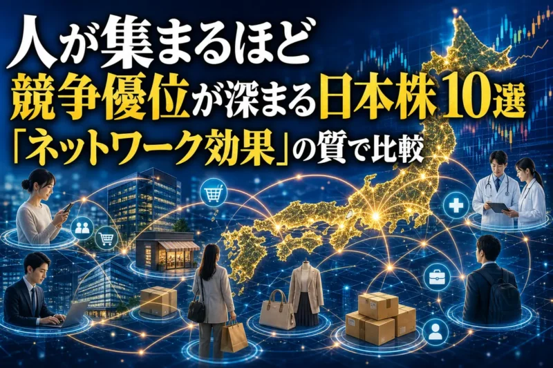 人と企業がデジタルネットワークでつながり成長する様子。