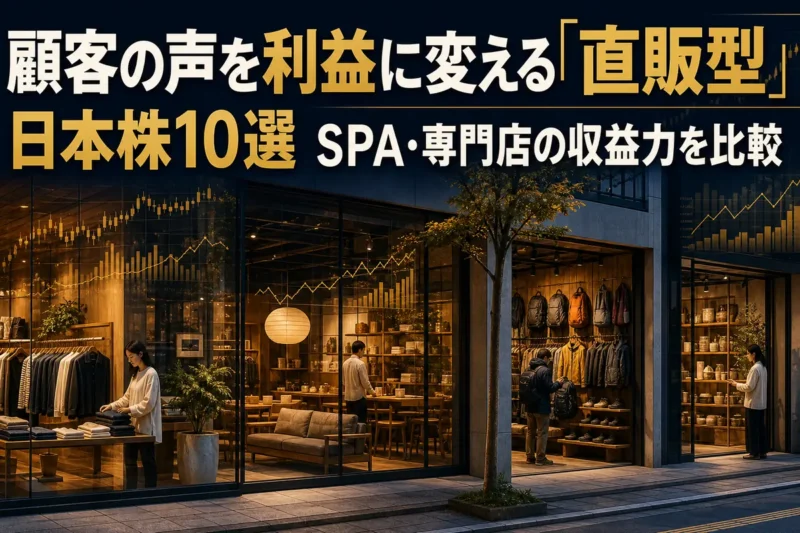 直販型の店舗と収益分析をイメージした都市型ショッピング街。