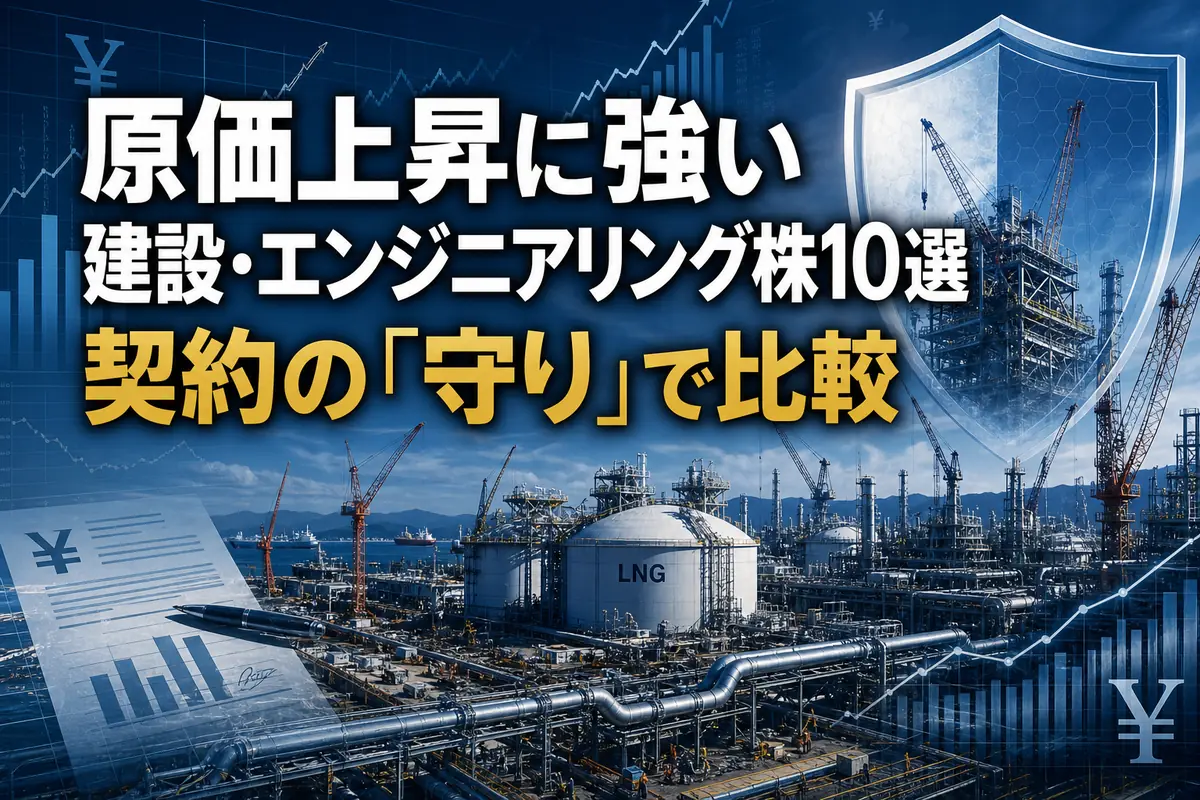大型建設・プラント工事と契約による原価管理を表したイメージ。