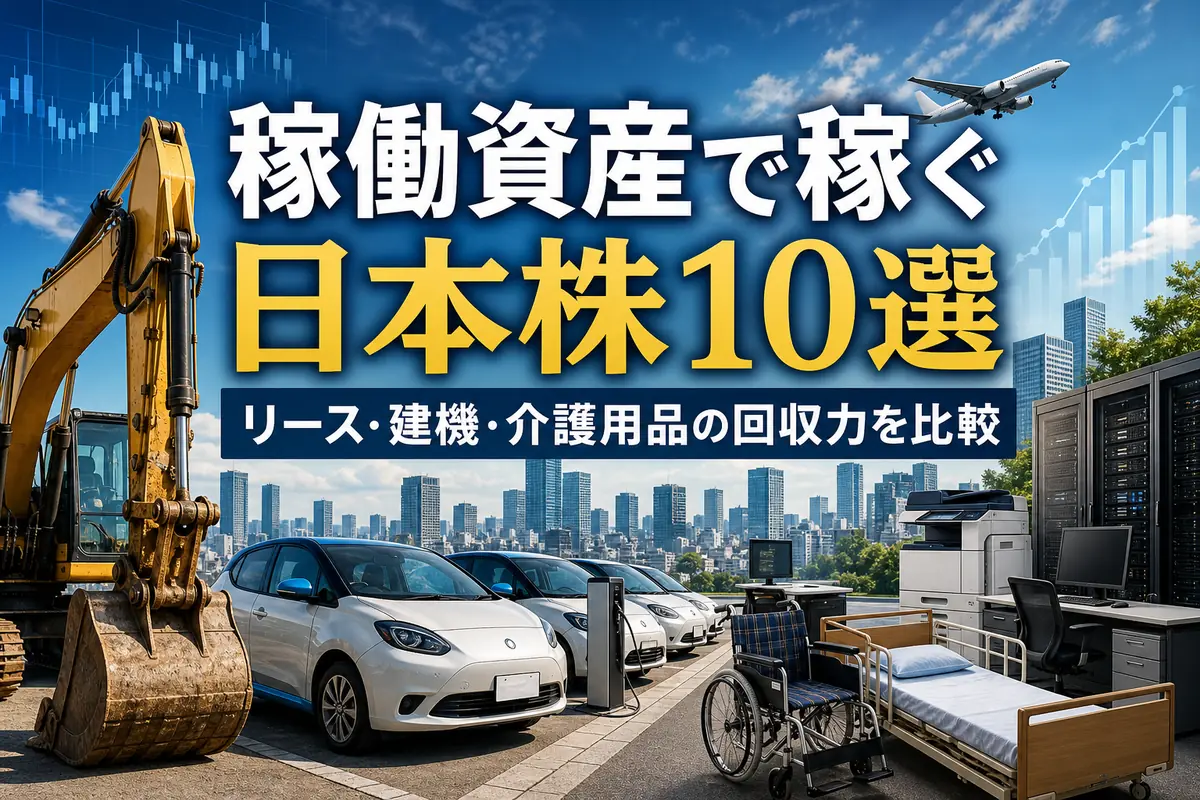 建設機械やカーシェアなど収益を生むレンタル資産のイメージ。