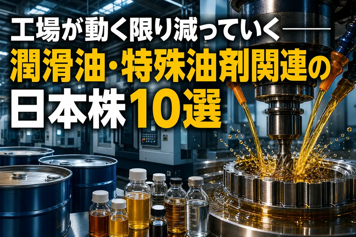 金属加工機へ工業用潤滑油が供給される製造現場。