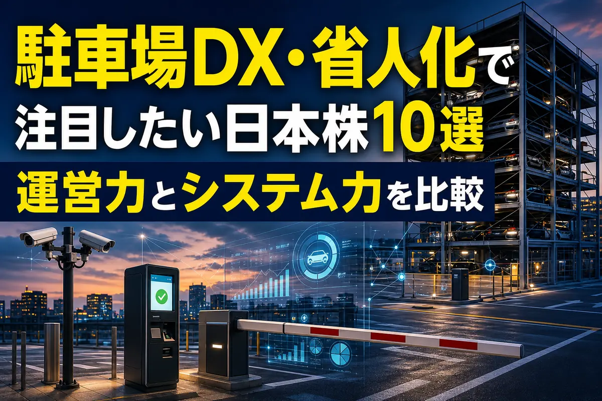 車番認識やキャッシュレス設備を備えた都市型駐車場。