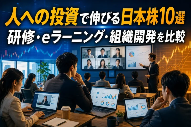 企業研修とオンライン学習に取り組む社会人のイメージ。
