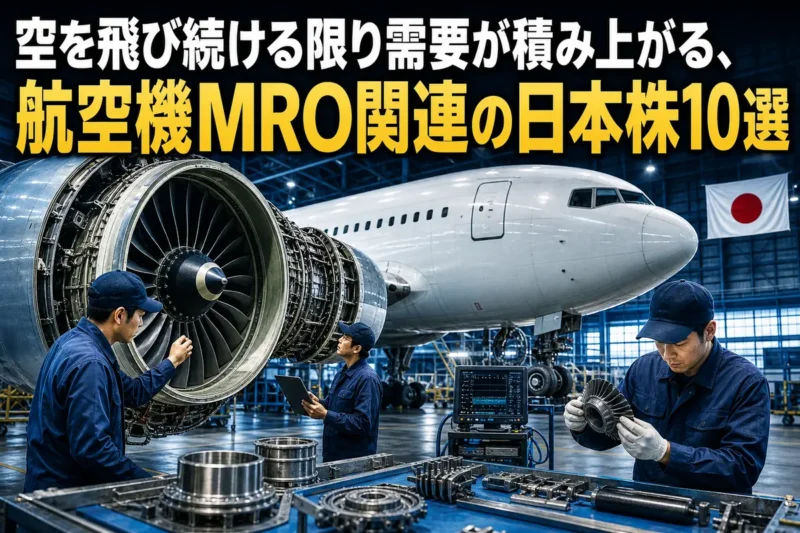 航空機の格納庫でエンジンと部品を点検する整備士たち。