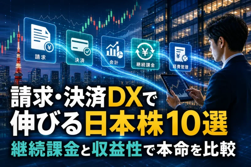 請求・決済・経費精算のデジタル化を表した企業間取引のイメージ。