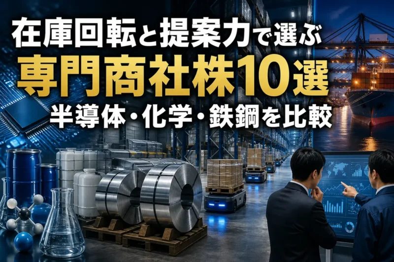 半導体や化学品、鉄鋼を扱う専門商社の物流と技術提案を表したイメージ。