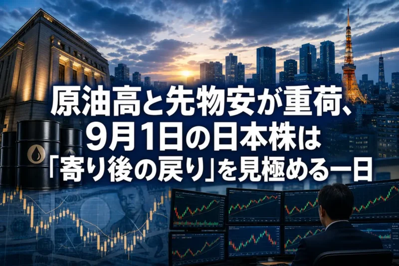 東京市場の寄り付きを前に株価・為替・原油の動向を確認するイメージ。